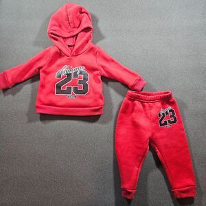 Chicago 23 Fleece Outfit Set 9-12M Red Hoodie Jogger Tracksuit